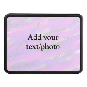 Simple pastel glitter colorful add your text photo hitch cover