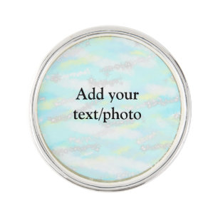 Simple pastel glitter colorful add your text photo lapel pin