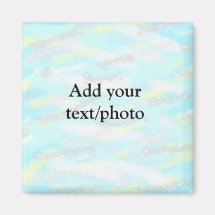 Simple pastel glitter colorful add your text photo magnet