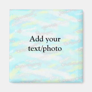 Simple pastel glitter colorful add your text photo magnet