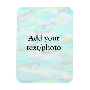 Simple pastel glitter colorful add your text photo magnet