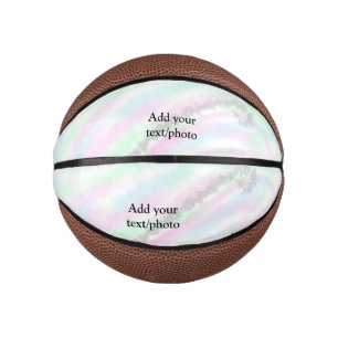 Simple pastel glitter colorful add your text photo mini basketball