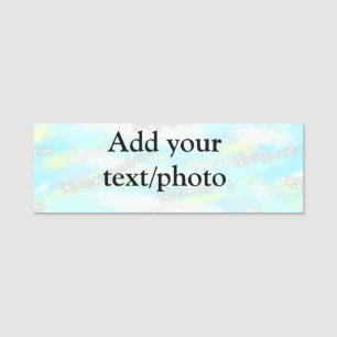 Simple pastel glitter colorful add your text photo name tag