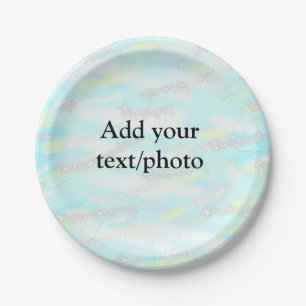 Simple pastel glitter colorful add your text photo paper plates