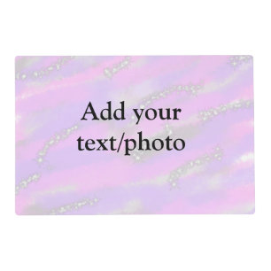 Simple pastel glitter colorful add your text photo placemat