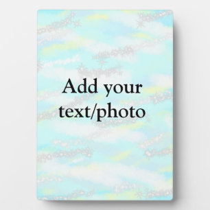 Simple pastel glitter colorful add your text photo plaque