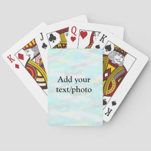 Simple pastel glitter colorful add your text photo poker cards