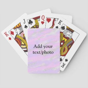 Simple pastel glitter colorful add your text photo poker cards
