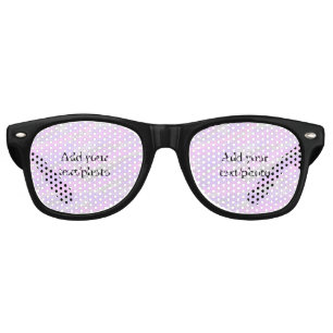 Simple pastel glitter colorful add your text photo retro sunglasses
