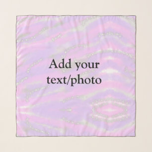 Simple pastel glitter colorful add your text photo scarf