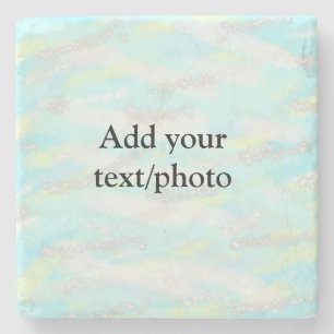 Simple pastel glitter colorful add your text photo stone coaster