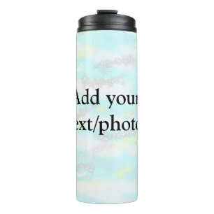 Simple pastel glitter colorful add your text photo thermal tumbler