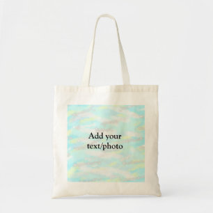 Simple pastel glitter colorful add your text photo tote bag