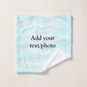 Simple pastel glitter colorful add your text photo wash cloth