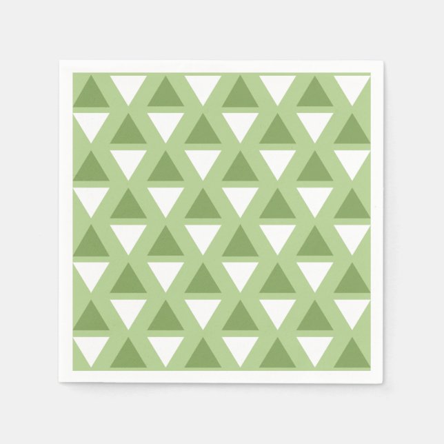 Simple pastel green geometric pattern napkins (Front)