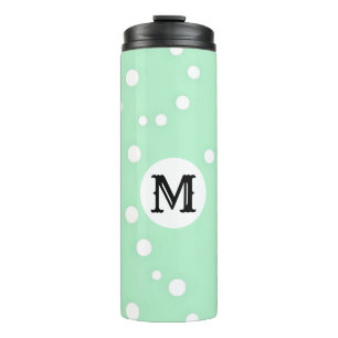 SIMPLE PASTEL GREEN MONOGRAMMED THERMAL TUMBLER
