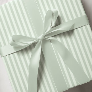 Simple Pastel Green Pinstripes Wrapping Paper