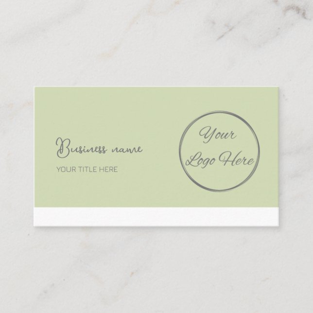 Simple pastel green QR code feminine  Business Card (Front)
