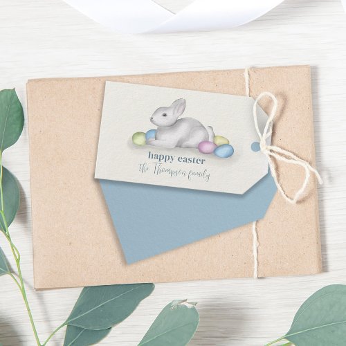 Simple Pastel Happy Easter Bunny Cute Classic Gift Tags