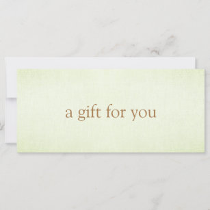 SIMPLE Pastel Lime  Green  Gift Certificate