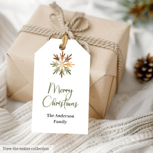 Simple Pastel Neutral Watercolor Christmas Rustic Gift Tags