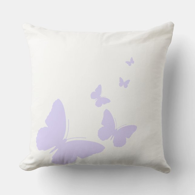 Simple Pastel Purple Butterflies Pillow. Throw Pillow (Front)