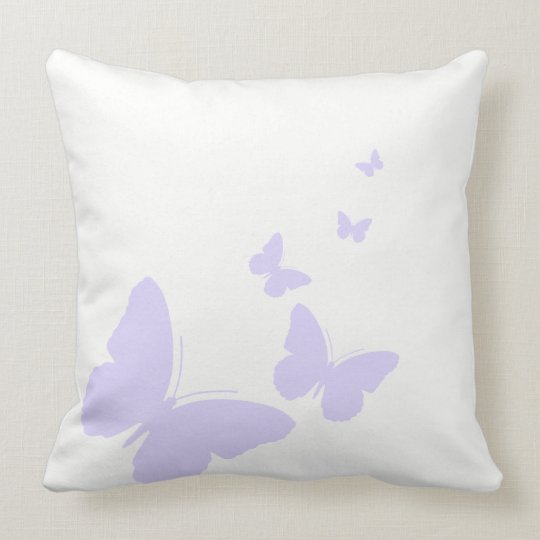 Simple Pastel Purple Butterflies Pillow. Throw Pillow