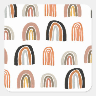 Simple Pastel Rainbow Kids Style Square Sticker