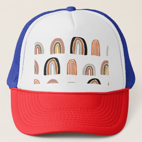 Simple Pastel Rainbow Kids Style Trucker Hat