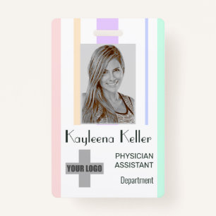 Simple Pastel Stripes Lines Logo Barcode Template  Badge
