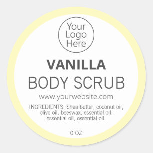 Simple Pastel Yellow Border Vanilla Logo Labels