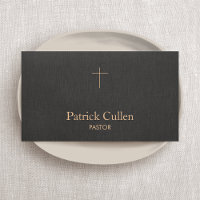Simple Pastor Priest Crucifix Black