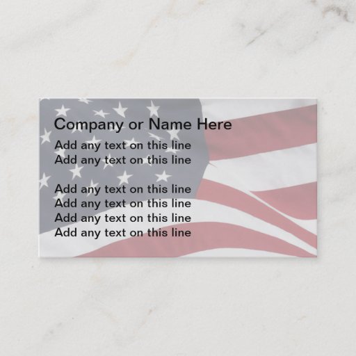 Customizable Simple Patriotic Business Cards