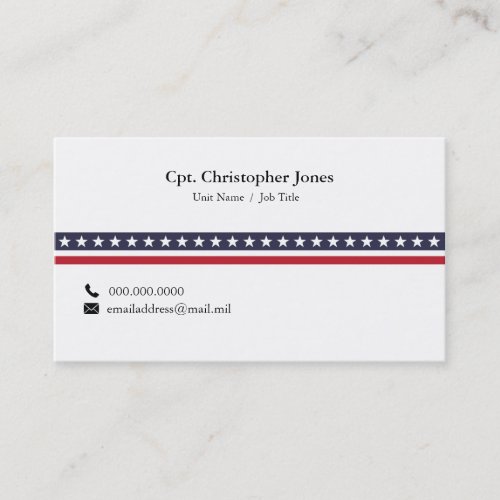 Simple Patriotic Stripe Business Card