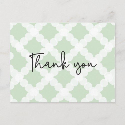 Simple pattern Baby shower thank you Green Postcard