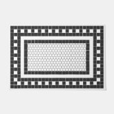 Classic Black and White Vintage Tile Design Doormat