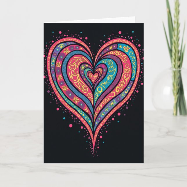Simple Pattern Heart Card (Front)