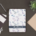 Simple pattern leaves iPad Smart Cover<br><div class="desc">Elegant vintage green leaves pattern-gray purple on a white background. Please customize all the available options as you wish.</div>