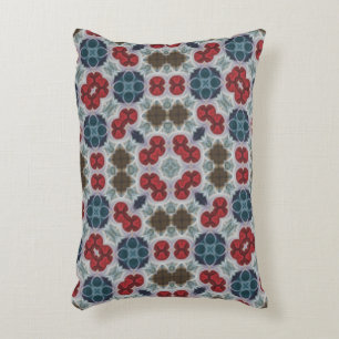 Simple Pattern Red, Blue, Green on Gray  Accent Pillow