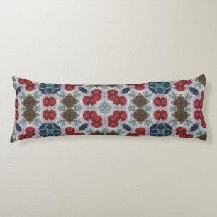 Simple Pattern Red, Blue, Green on Gray Body Pillow