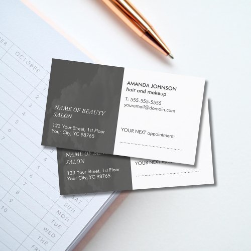 Simple Patterned Black White Appointment Card