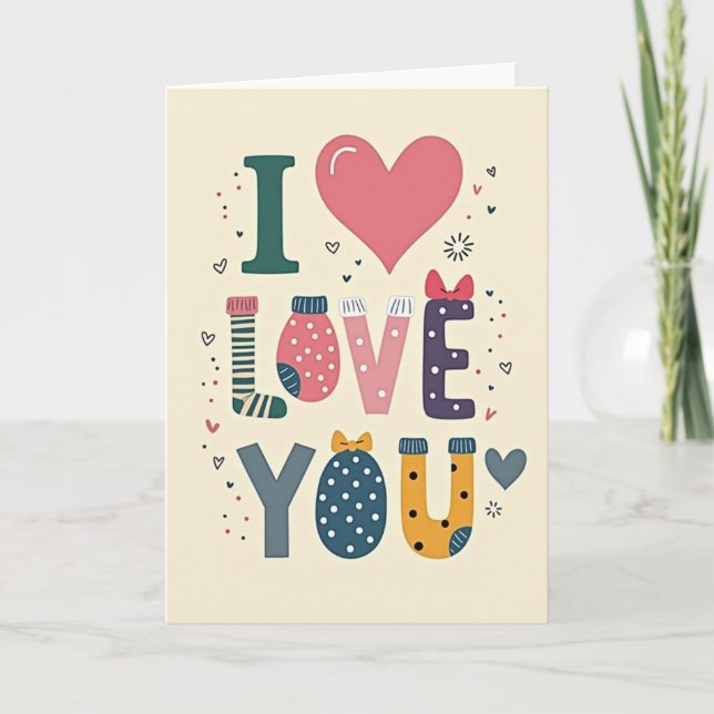 Simple Patterned Sock Love Card (Front)