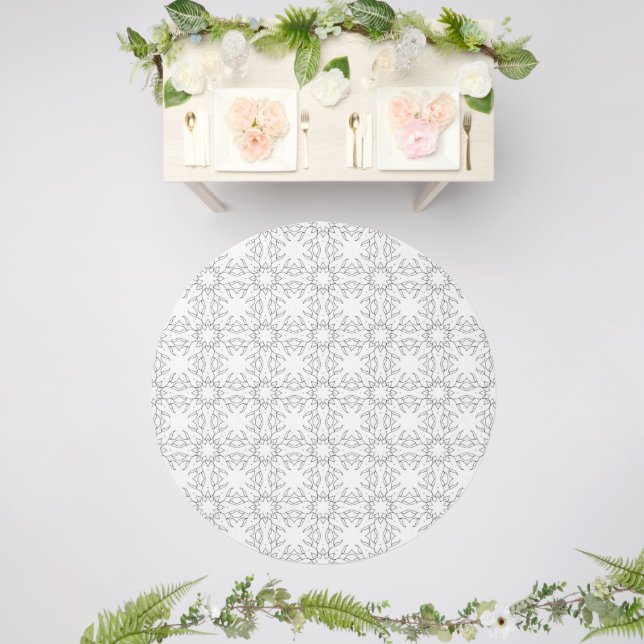 Simple Patterned White Outdoor Rug (Insitu (Wedding 2))