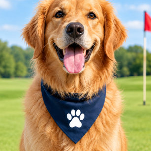 Simple Paw Black Bandana