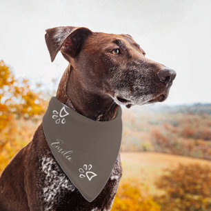 Simple Paw Geometric Brown Pet Bandana