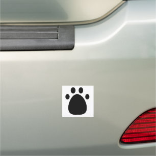 Simple Paw Print Car Magnet Dark Charcoal Pet Lo