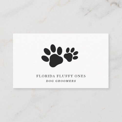 Simple Paw Print Dog Groomer Business Card