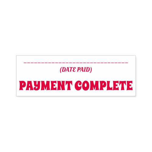 Simple PAYMENT COMPLETE Rubber Stamp