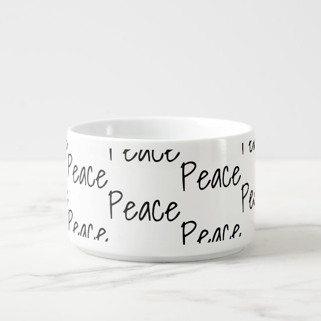 Simple "Peace" Pattern typography Chili Bowl (Center)