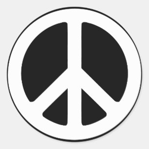 Simple Peace Sign Classic Round Sticker